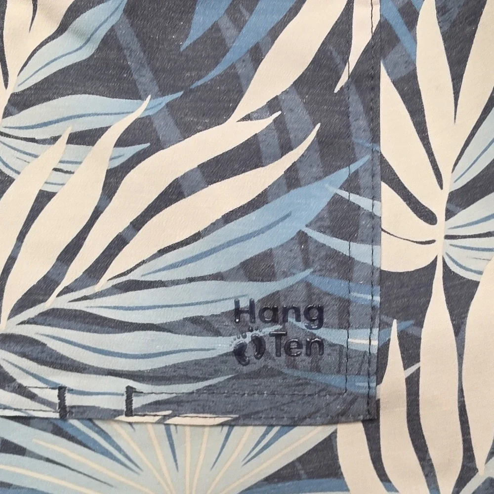 Hang Ten Men's XXL Blue White Floral Swim Shorts 9